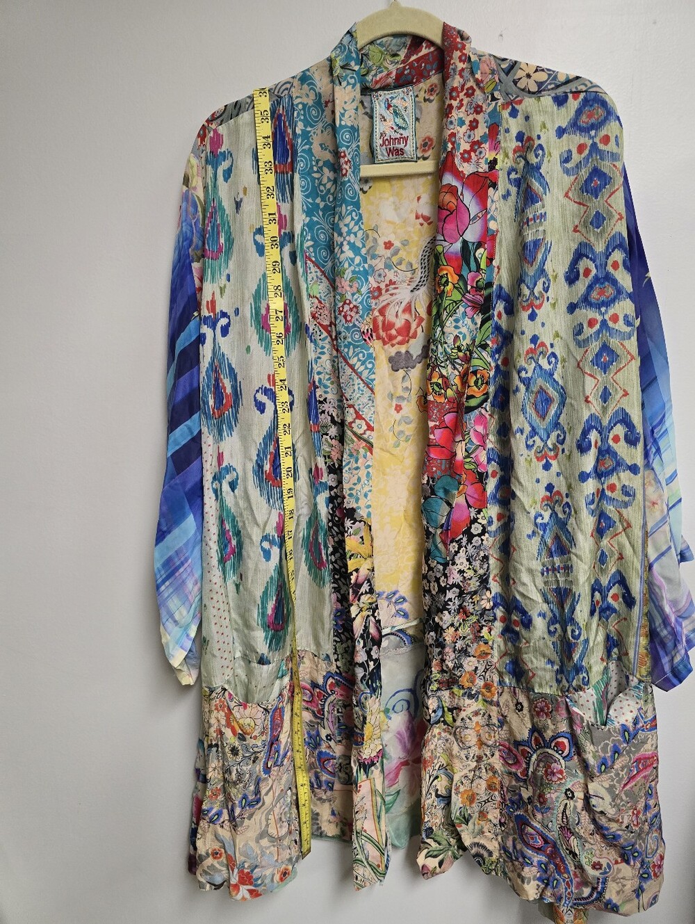 Johnny Was Thiodorah Silk Long Patchwork Kimono extended size 2X - Picture 15 of 15